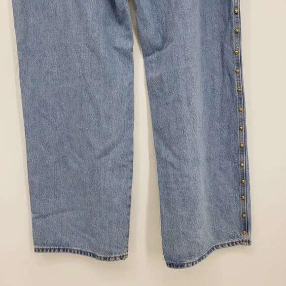 Universal Thread Studded Mid Rise 90s Baggy Jeans 16 Womens Light Wash Blue NEW - Picture 11 of 12